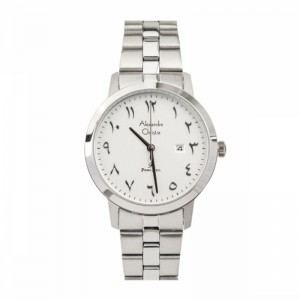 Alexandre Christie AC 1024 Silver White Steel Lady LDBSSSL